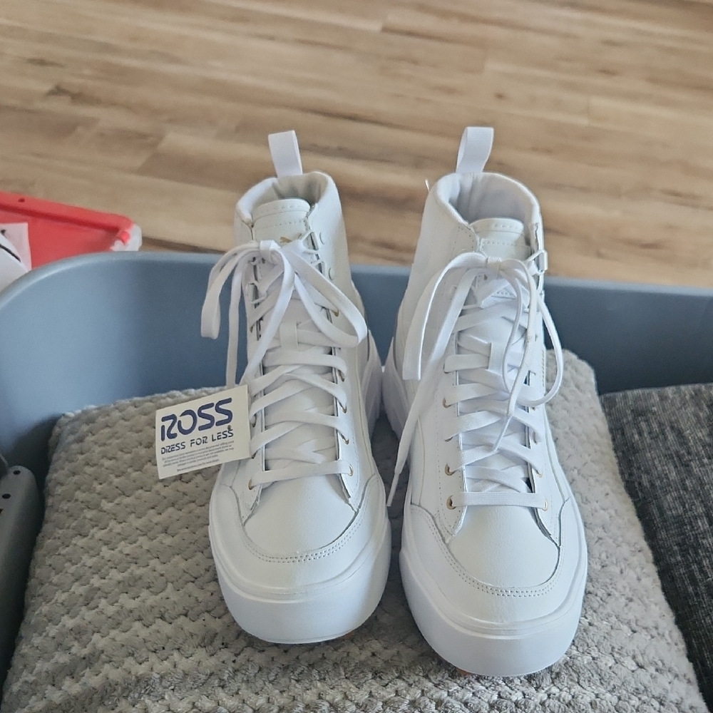 Puma White High-Top Platform Sneakers